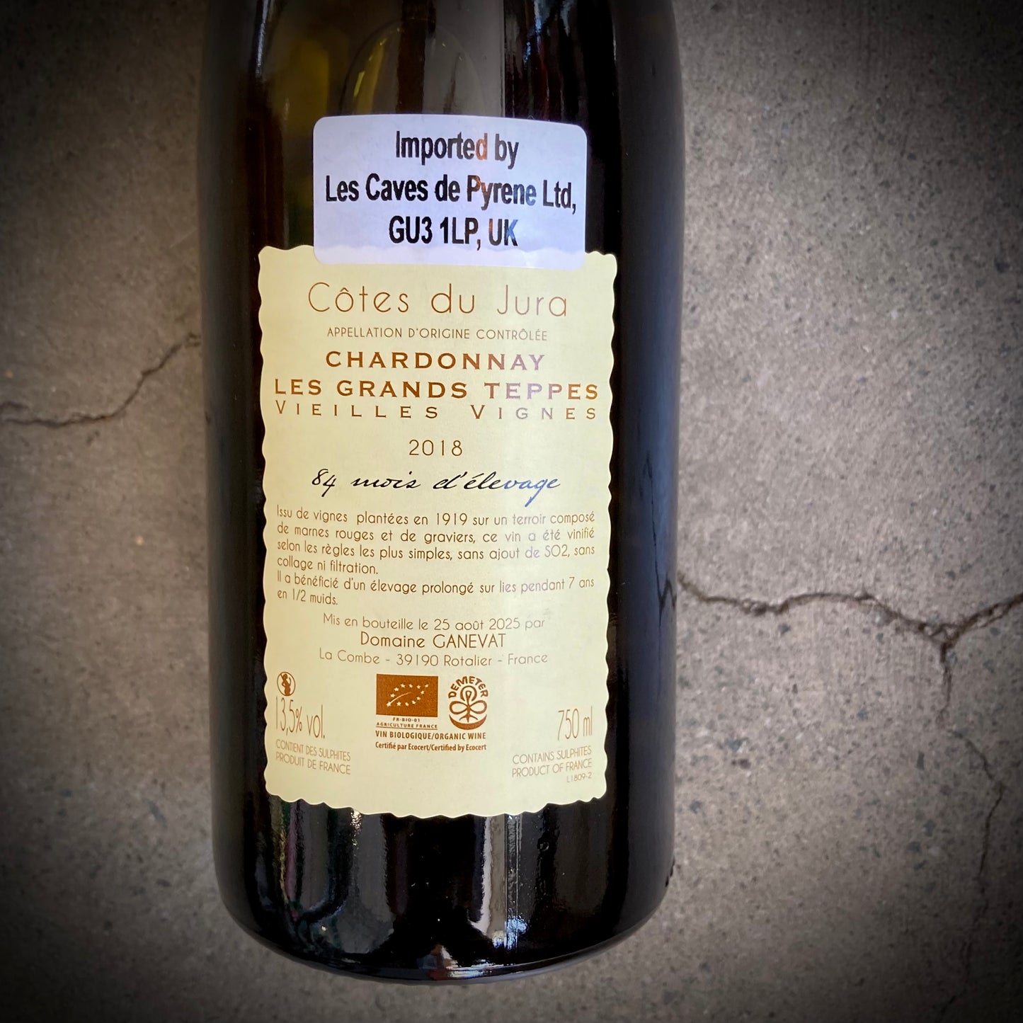 Jean-François Ganevat, Chardonnay, Les Grands Teppes Vieilles Vignes, 2018, Côtes du Jura, France