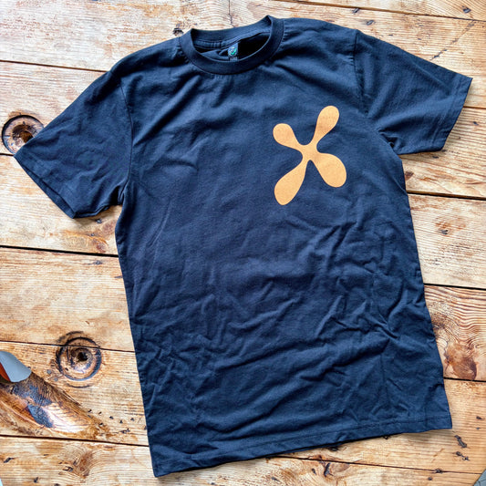 GlouGlou Team T-shirts  - black with orange print