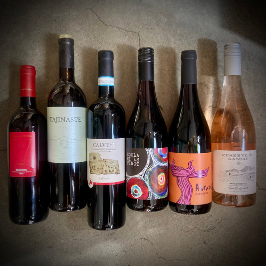 This Month We're Mainly Drinking - six great wines to drink just now - a six bottle box set