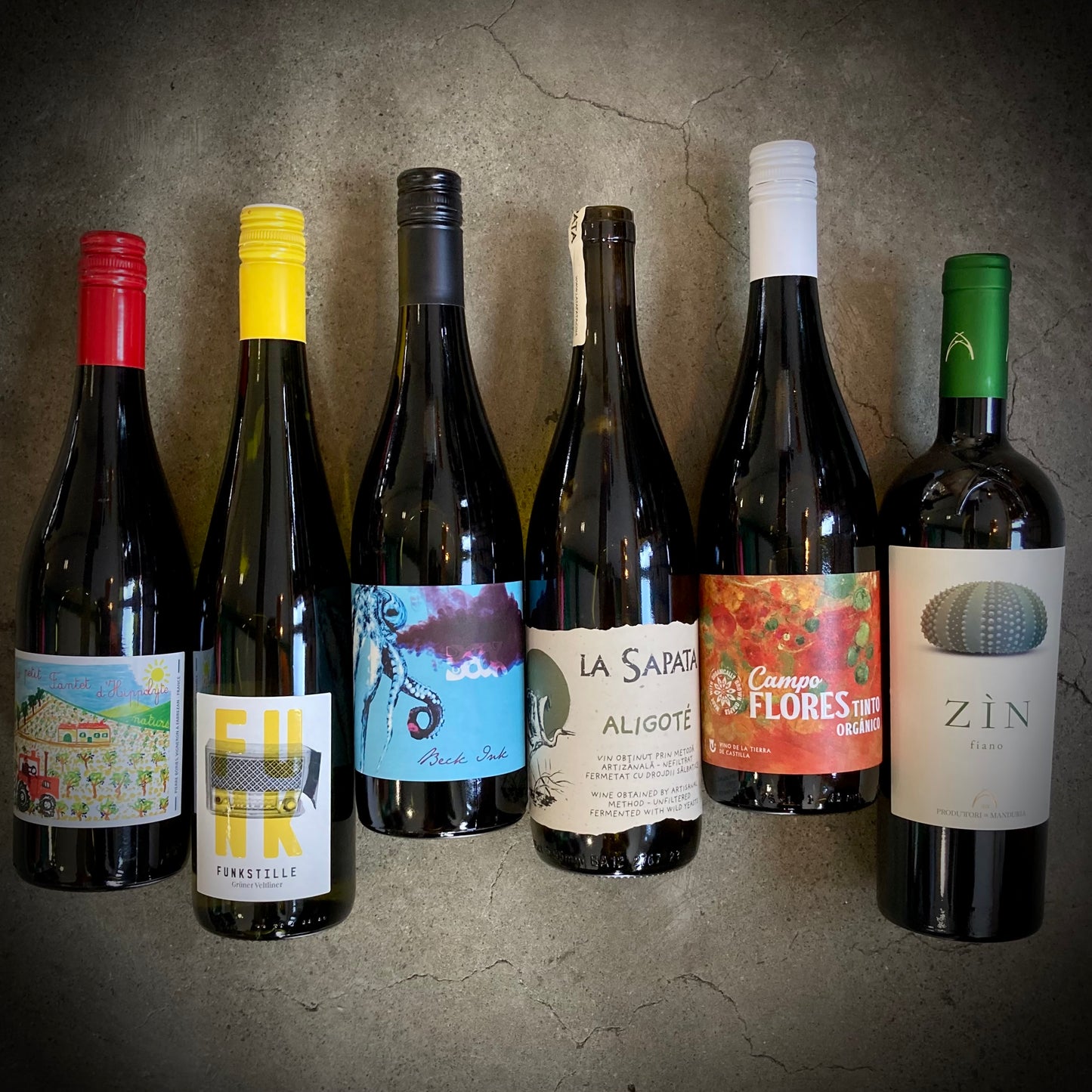 This Month We're Mainly Drinking - six great wines to drink just now - a six bottle box set