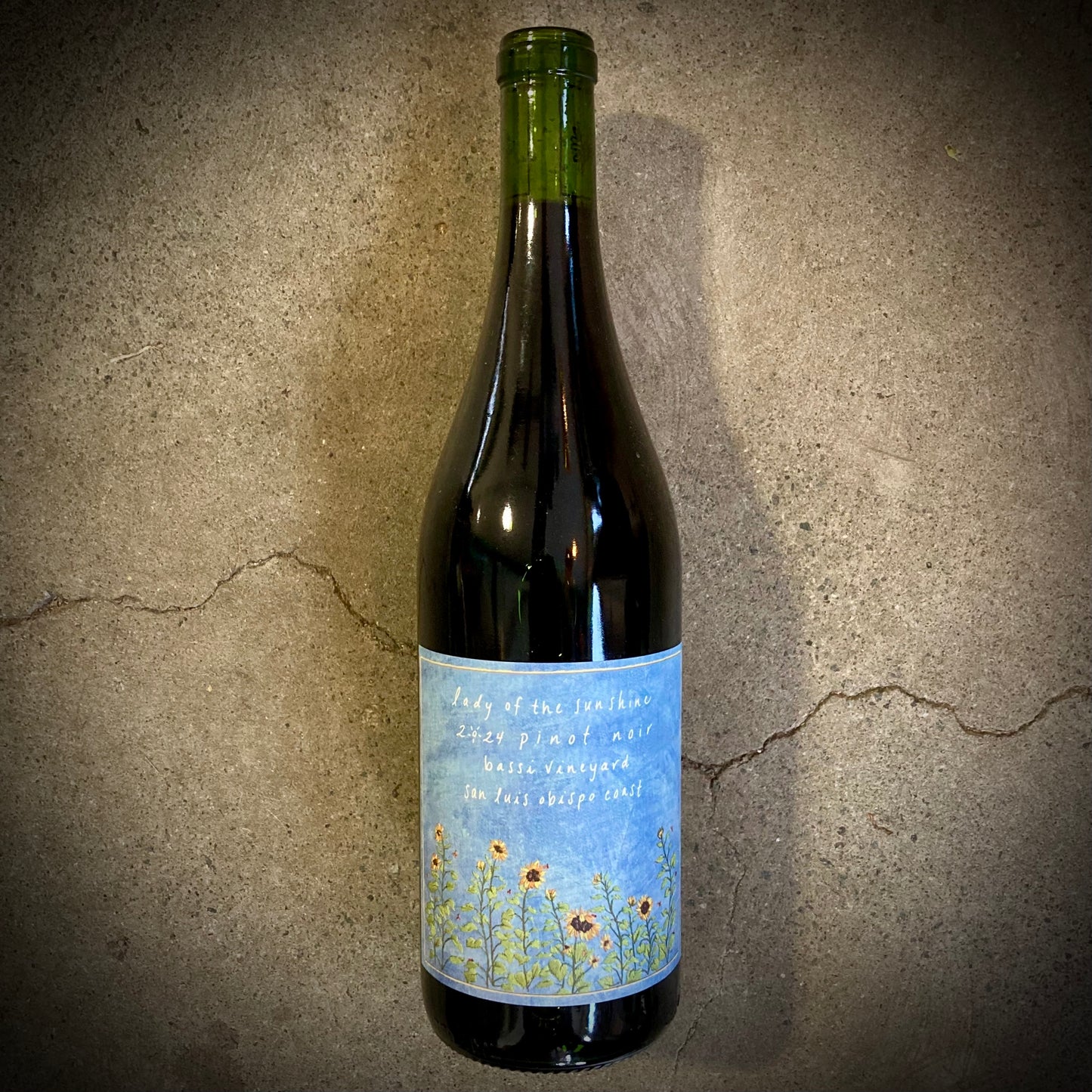 Lady of the Sunshine, Bassi Vineyard Pinot Noir, San Luis Obispo Coast, California, USA