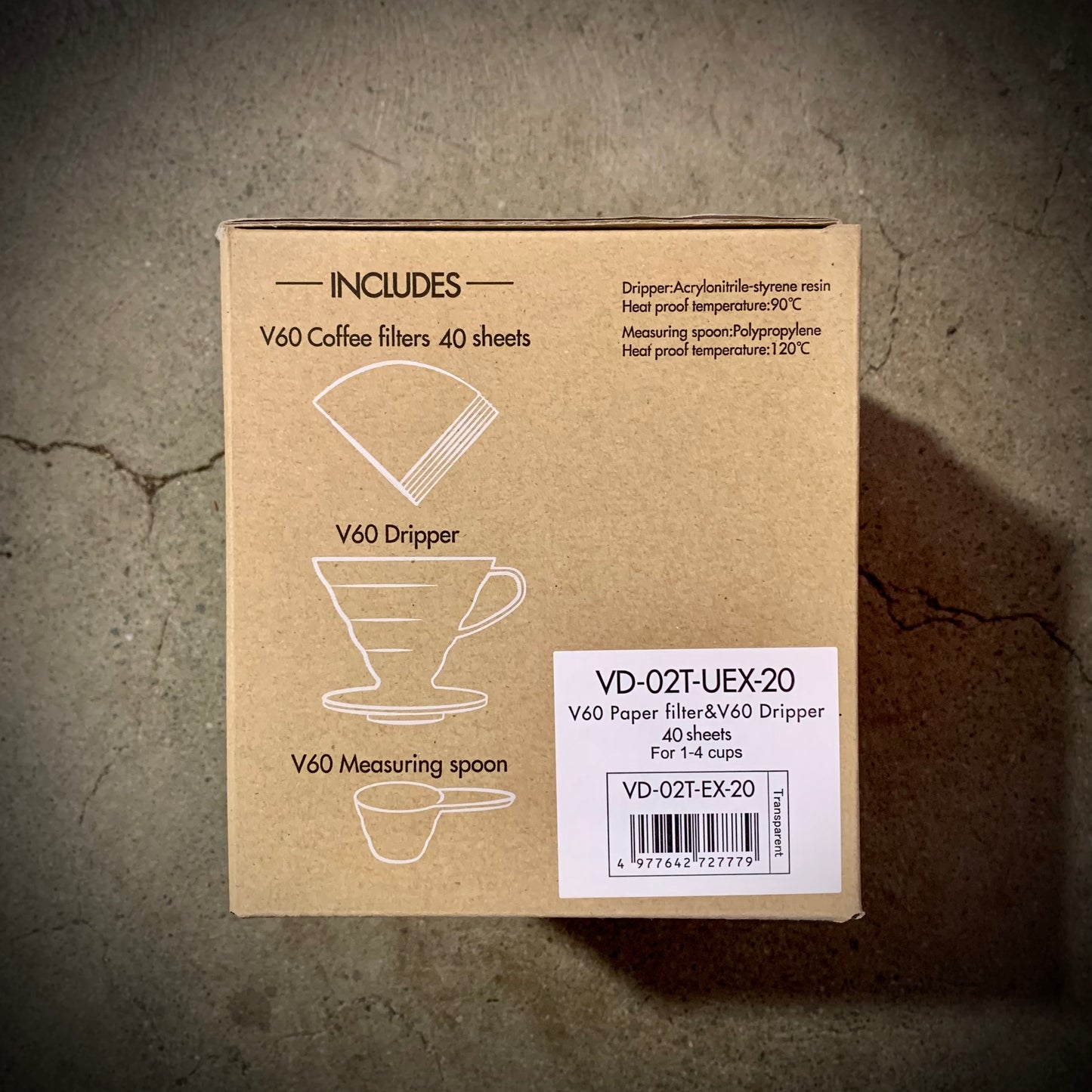Hario V60 coffee dripper with filters
