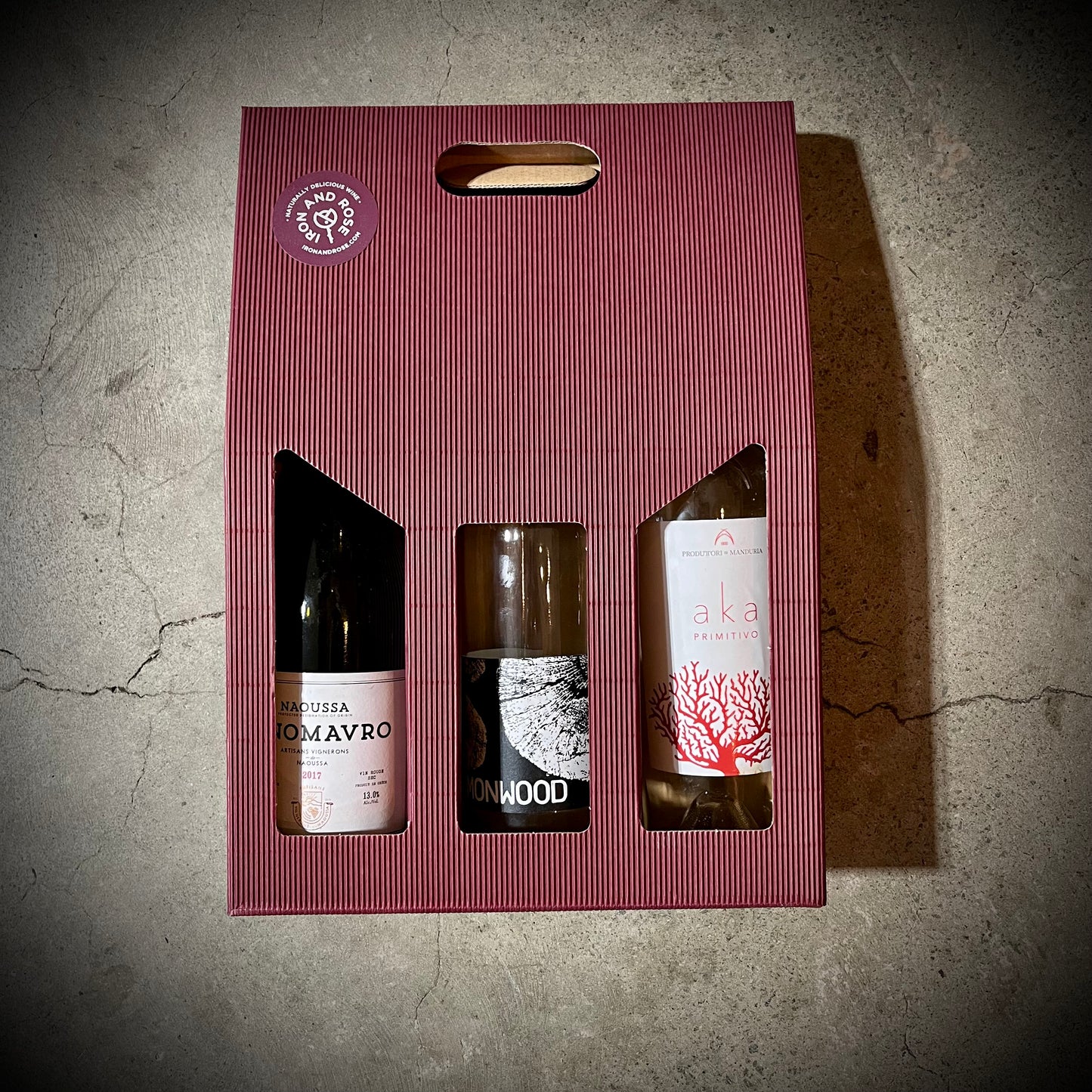 Card Gift Box - Three Bottle